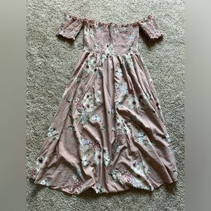Women’s Midi Dress | Pink Floral | Size L